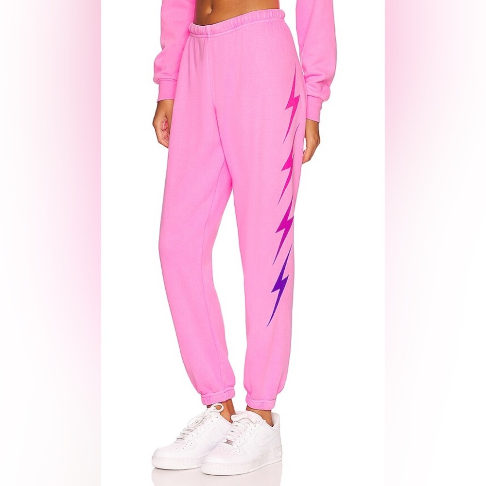 Aviator Nation 4 Bolt Fade Sweatpants in Neon Pink